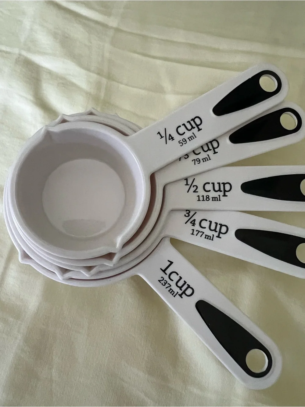 White Measuring Cup and Spoon Set - Stackable Kitchen Measuring Cups